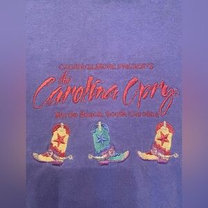Vintage The Carolina Opry Myrtle Beach SC Cowboy Boots T-shirt Purple Size Large